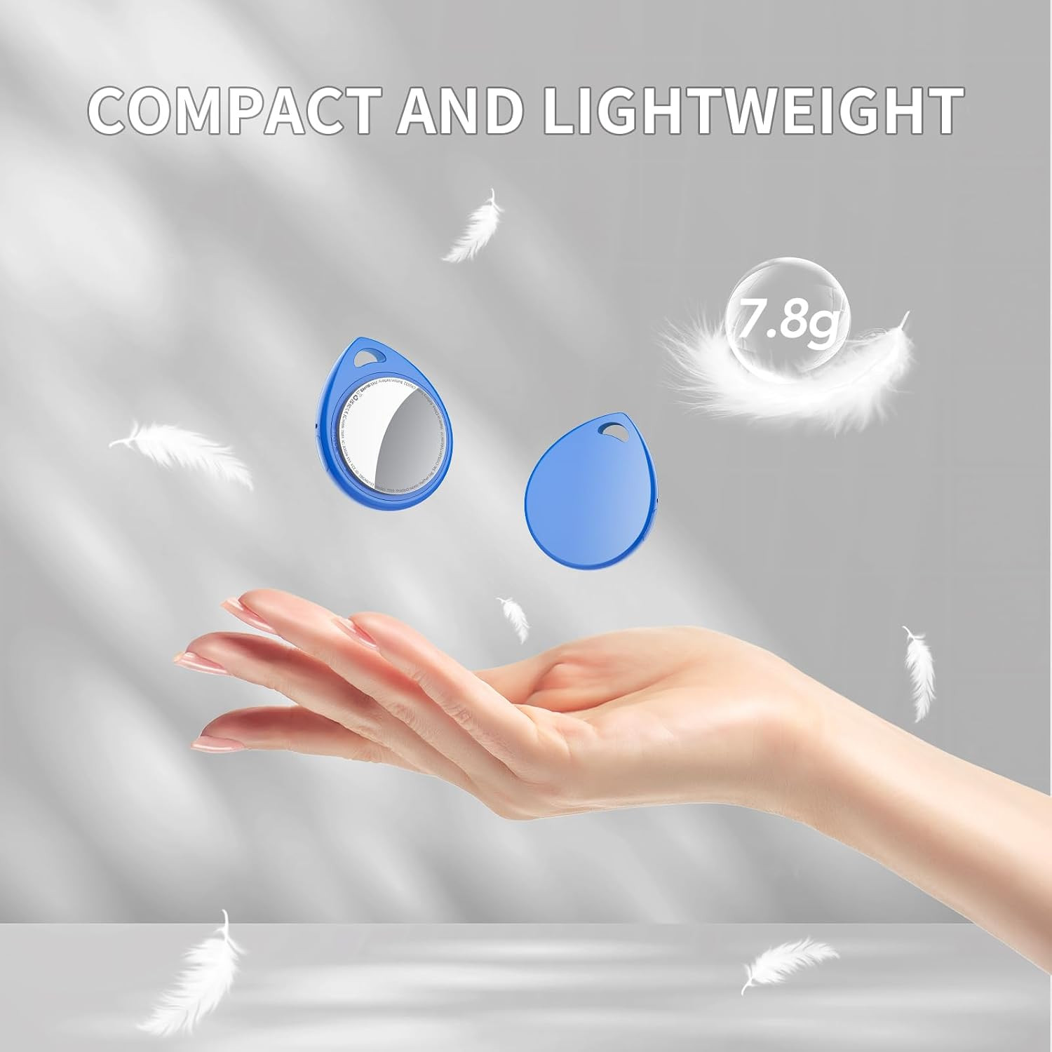 Air Tracker Tags-4 Pack Blue, 5.3 Bluetooth Tracker Work with Apple Find My (Ios