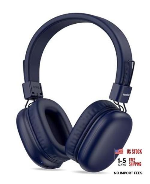 Kidstooth Headphones, Over-Ear Wireless Headphones with Microphone, Safe Blue