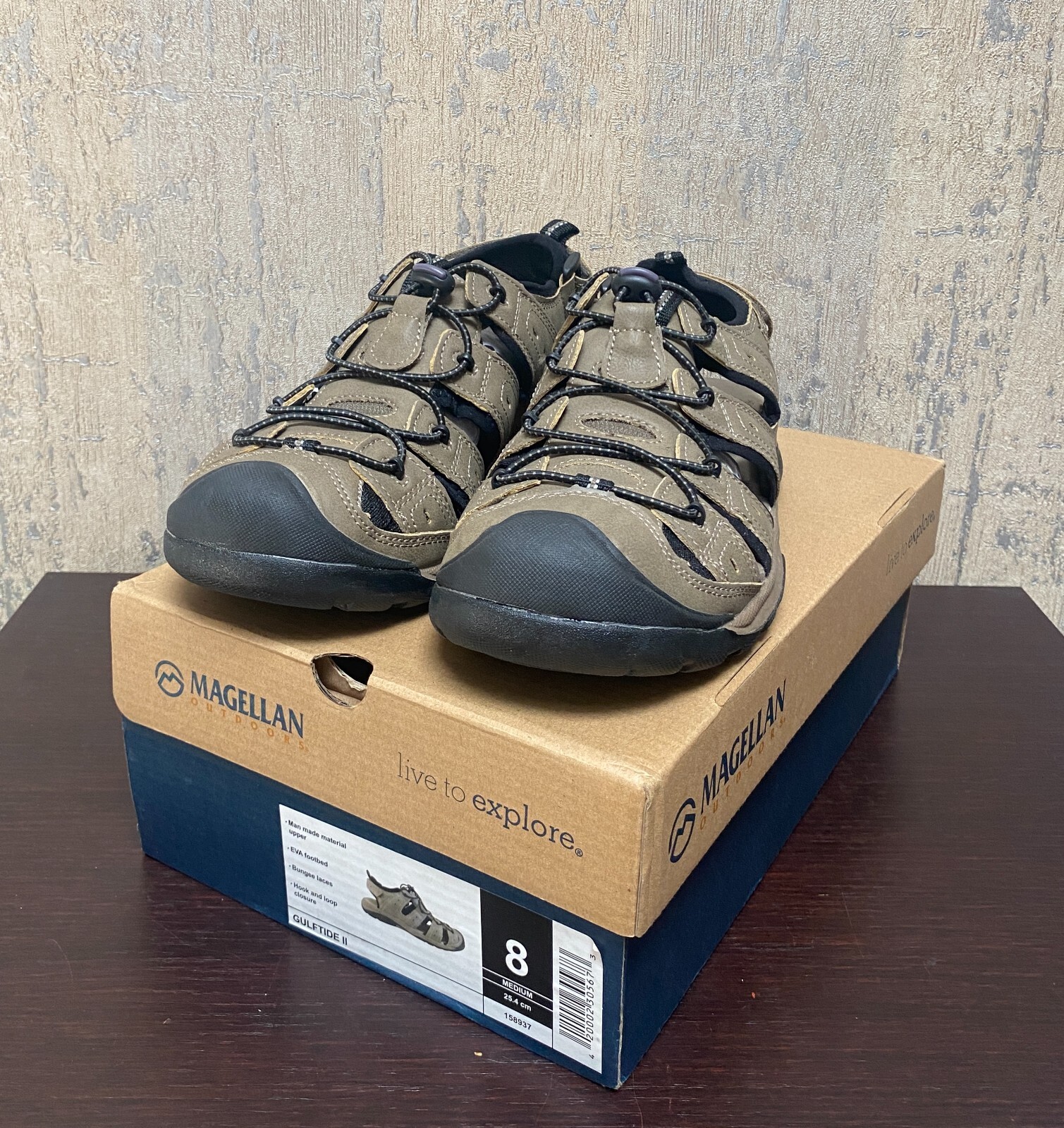 Magellan Outdoor Men's Gulftride II size 8M Sandals Brown