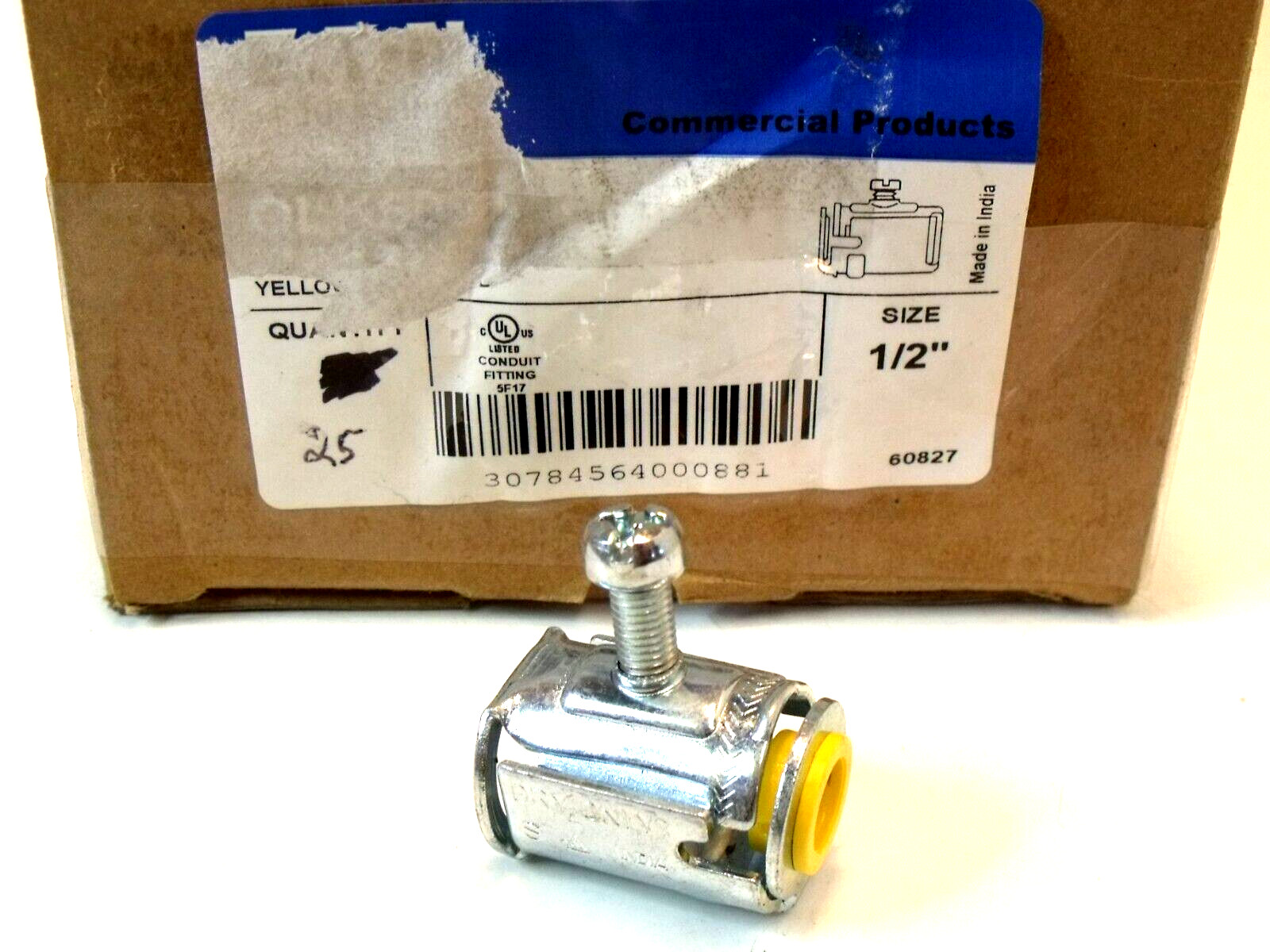 (25) NIB Eaton QLK50S Quick-Lok QLK Connectors:  1/2”, for AC/MC & FMC Conduit