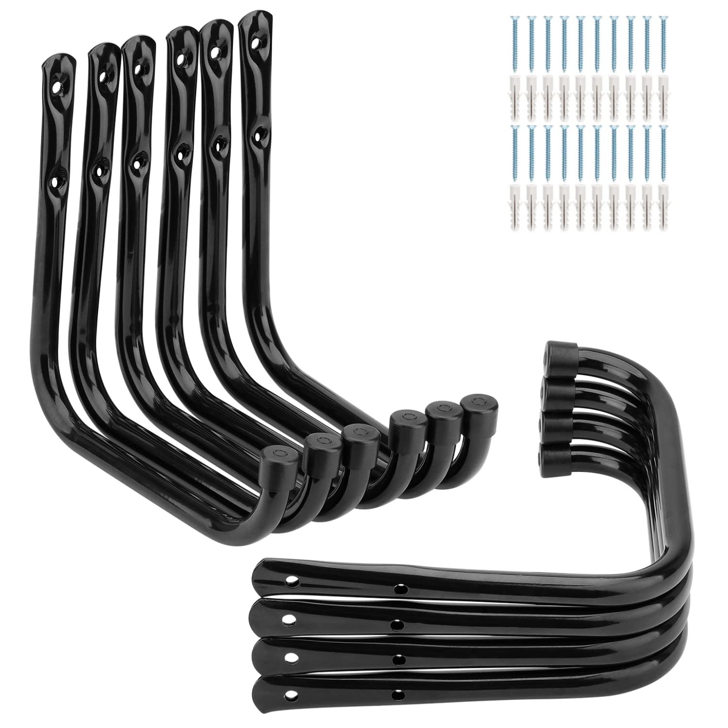 Garage Storage Hooks, 10 Pack Heavy Duty Ladder Hooks, 6.7Inch/17cm Wall Moun...