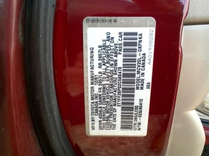 2002 Toyota Solara Cruise Speed Regulator