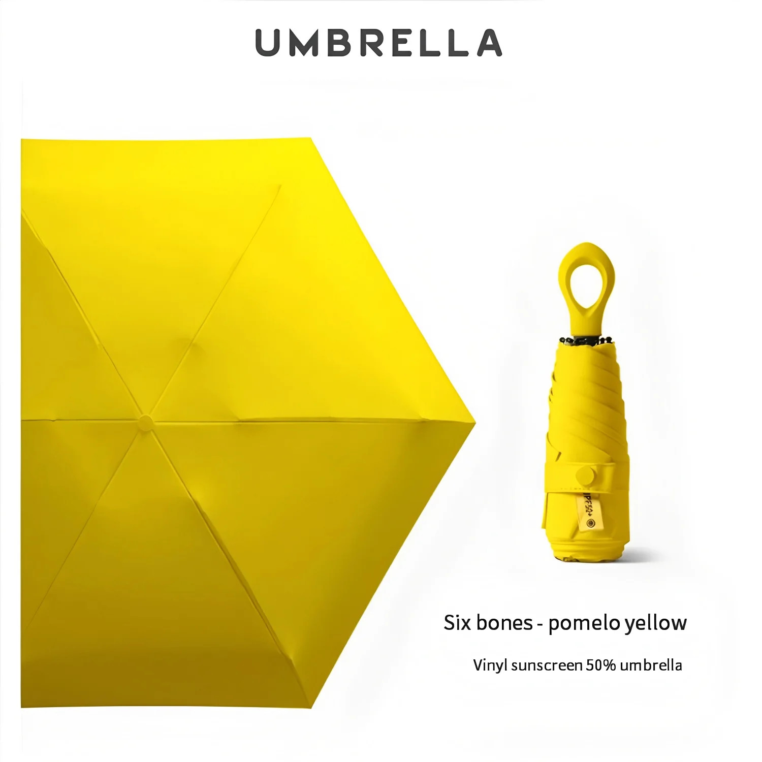 Mini vinyl sunscreen parasol folding small portable ring handle sun umbrella