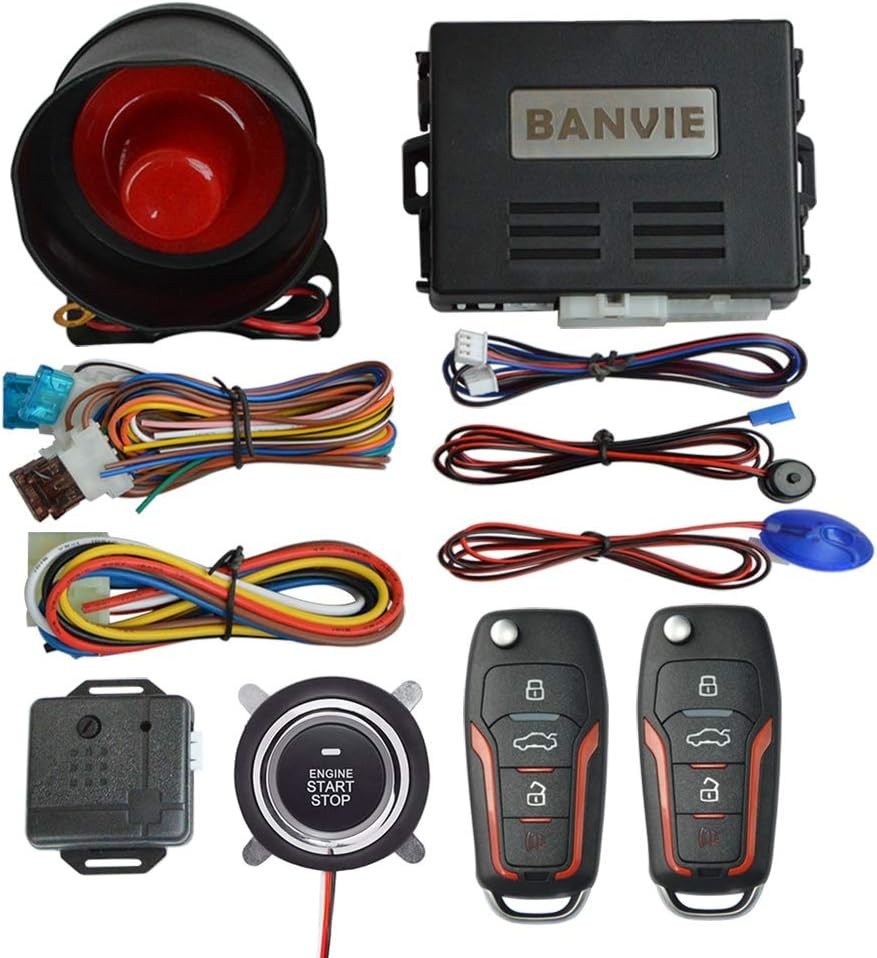 Keyless Entry Security Alarm System with Remote Engine Start - Universal Fit