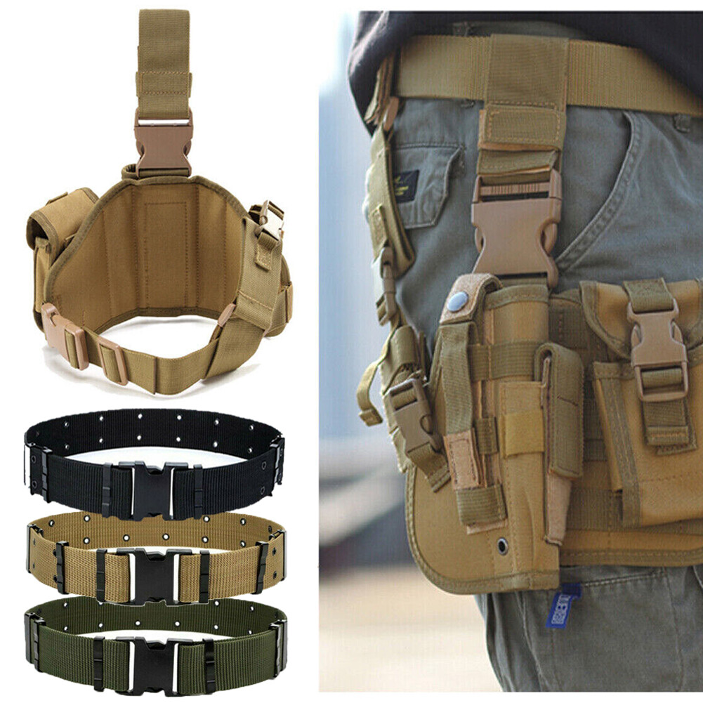 Tactical Drop Leg Thigh Holster Right Hand Airsoft Pistol Gun Pouch Bag/Belt US
