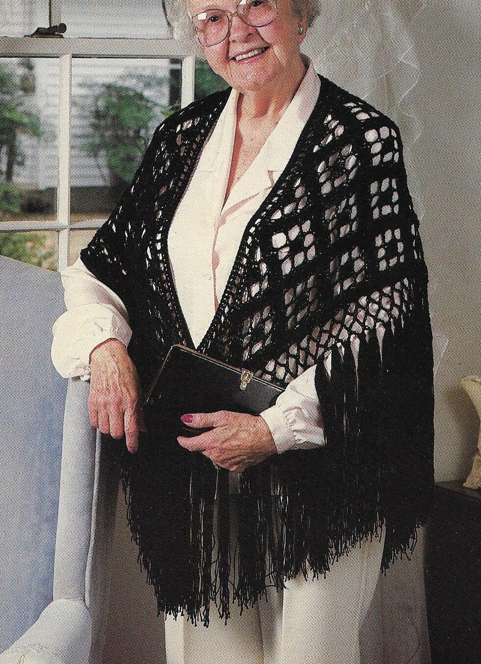 DIAMOND SHAWL WRAP WOMEN'S DIGEST SIZE CROCHET PATTERN INSTRUCTIONS
