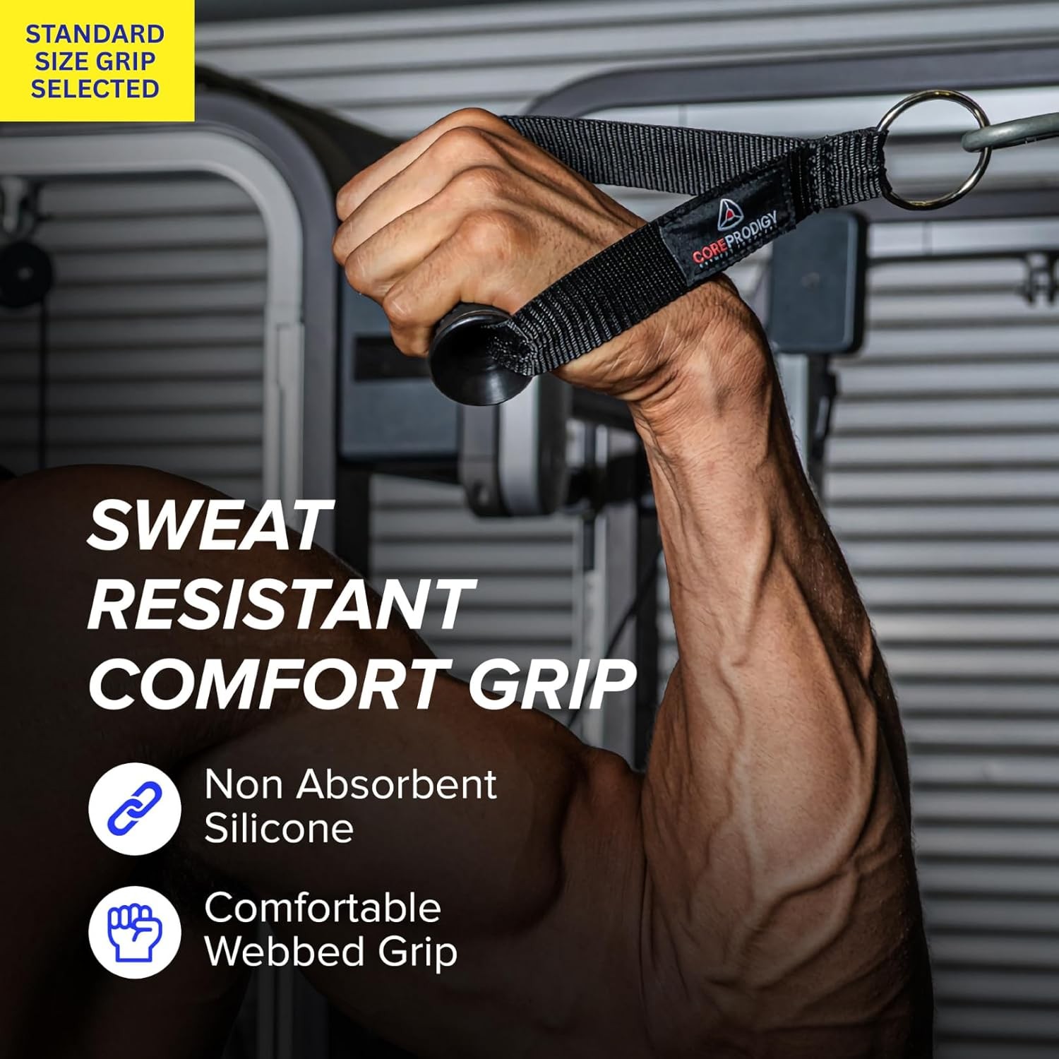 Core Prodigy Heavy Duty Exercise Handles - Grip Attachments for Cable Machine