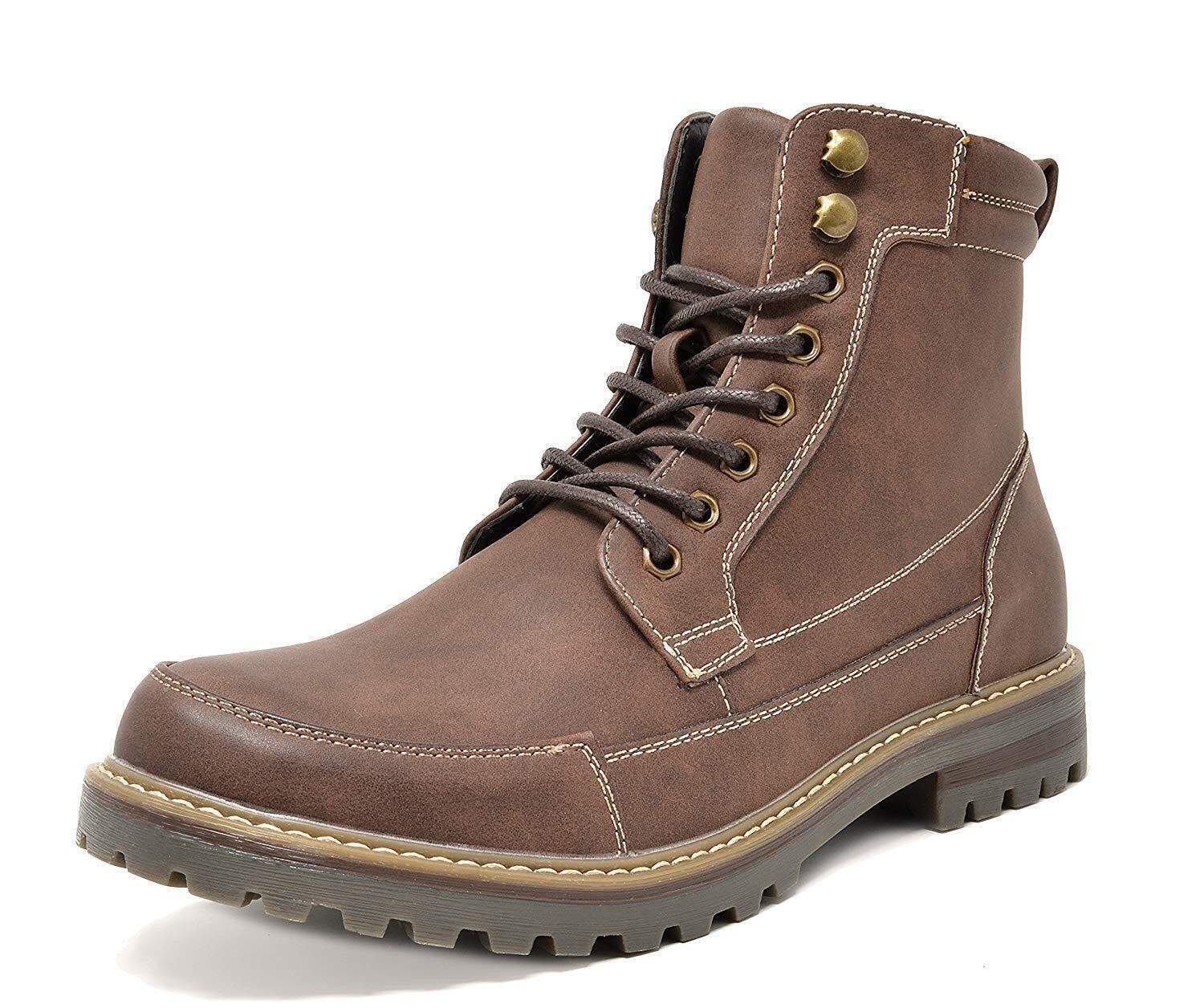 Men Military Motorcycle Combat Riding Ankle Leather Boots Size 6.5-15