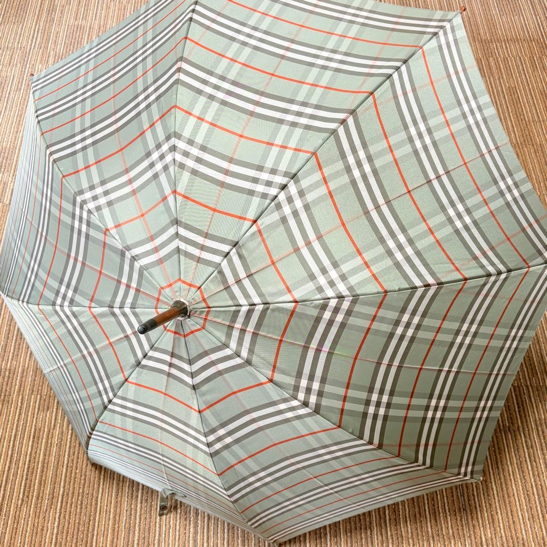 Burberry Nova Check Umbrella Rainproof Olive Green Genuine Classic UK
