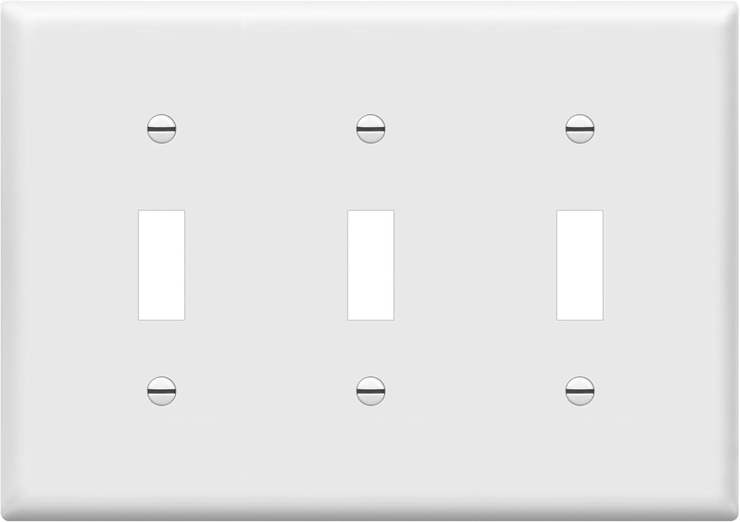 Triple Light Switch Wall Plate, Gloss Finish, Standard Size 3-Gang 4.50" x