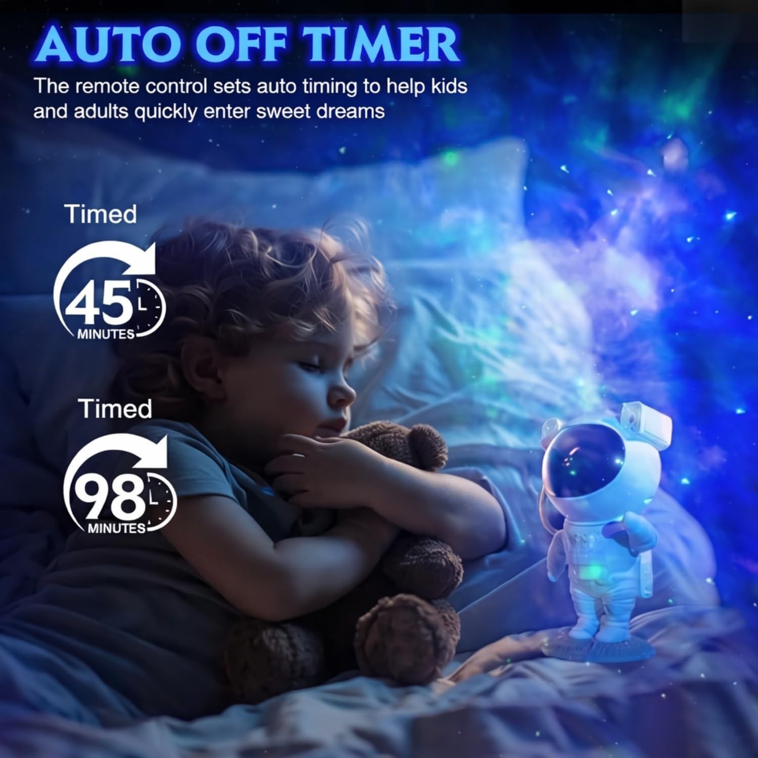 Mooyran Astronaut Starry Sky Night Light Projector - White