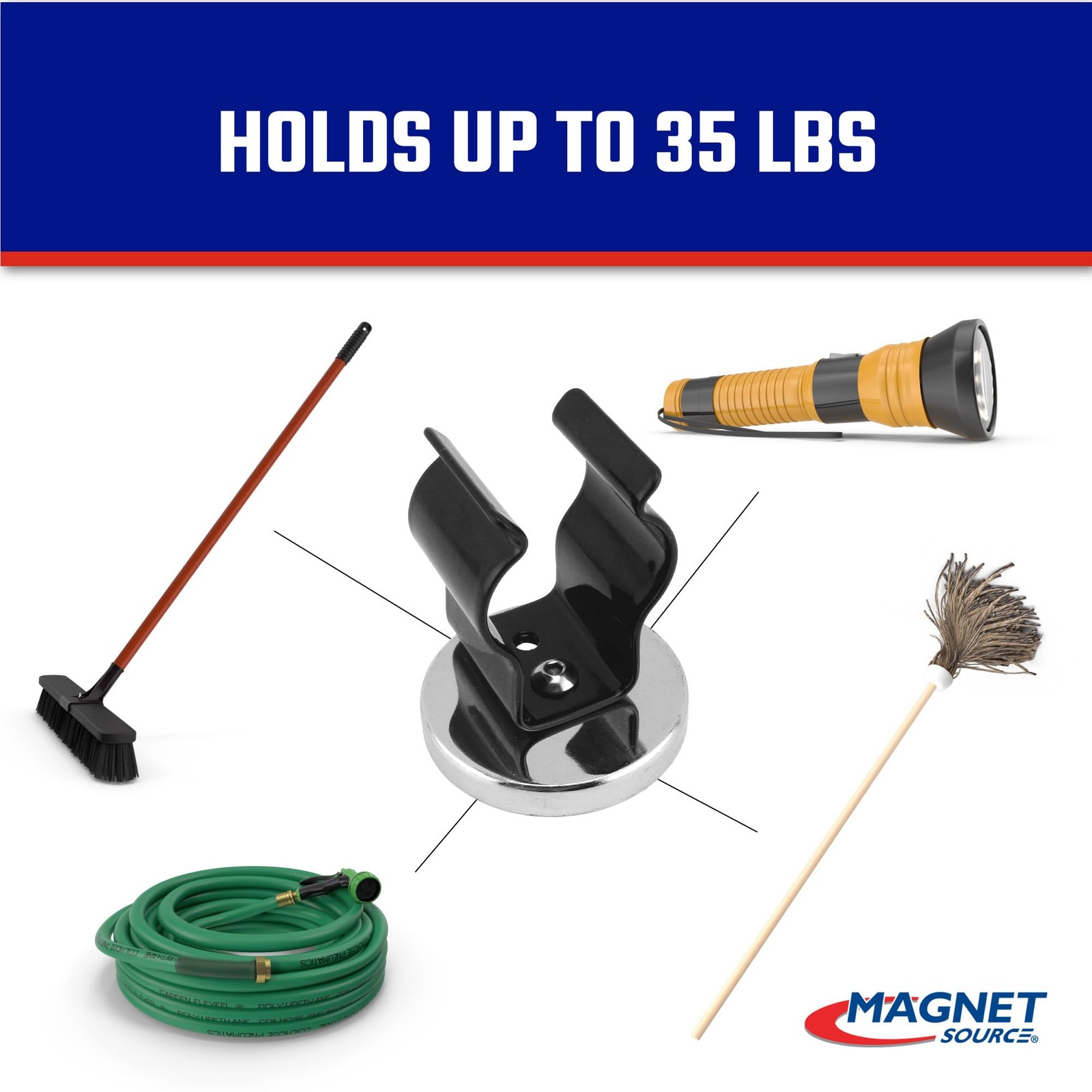 Ceramic Round Base Magnet with Black Spring Clamp Pack - Heavy-Duty Strong