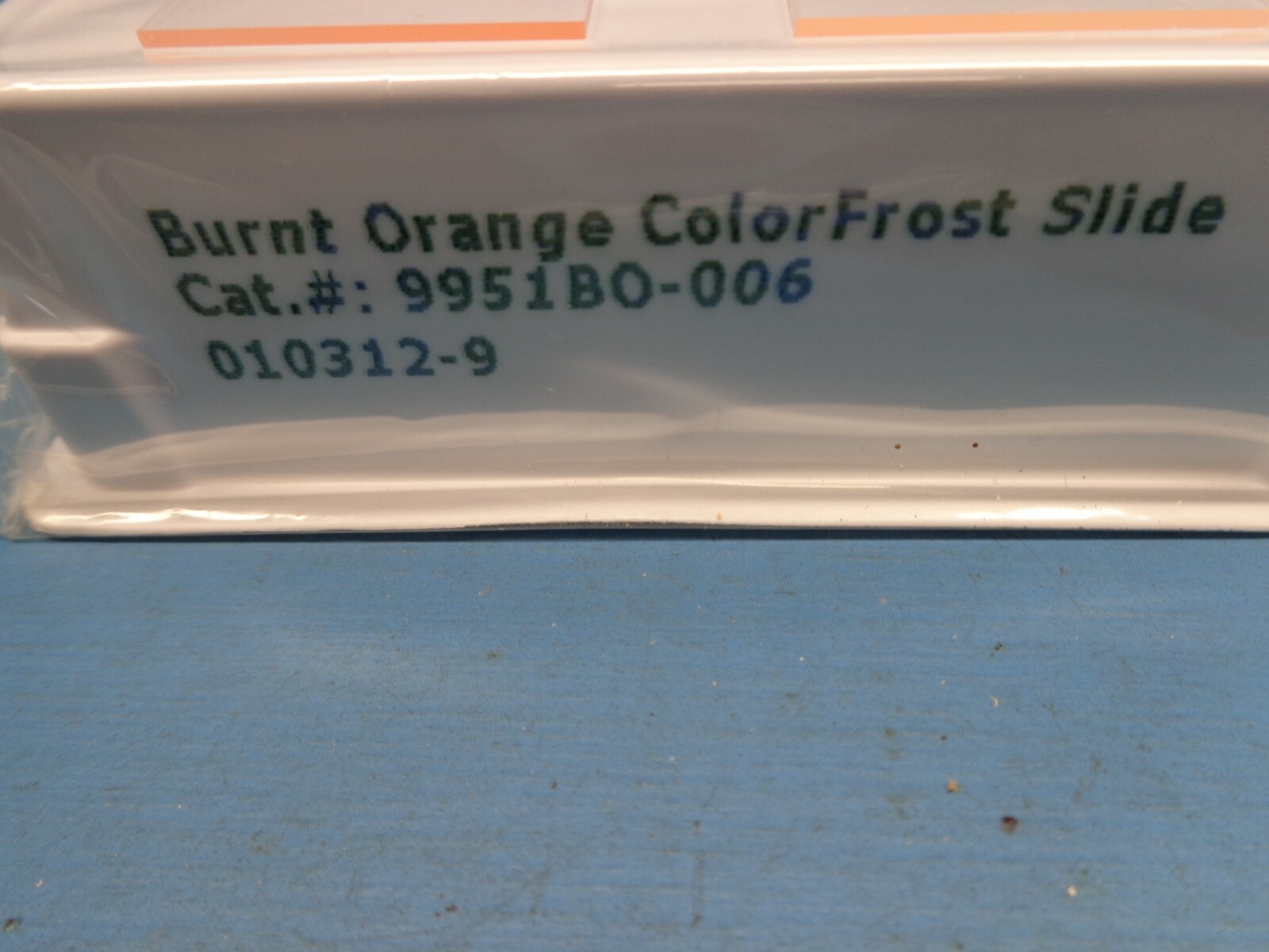 (72) 9951BO-006 Burnt Orange Erie Colorfrost Microscope Slides 25x75mm 1/2 gross