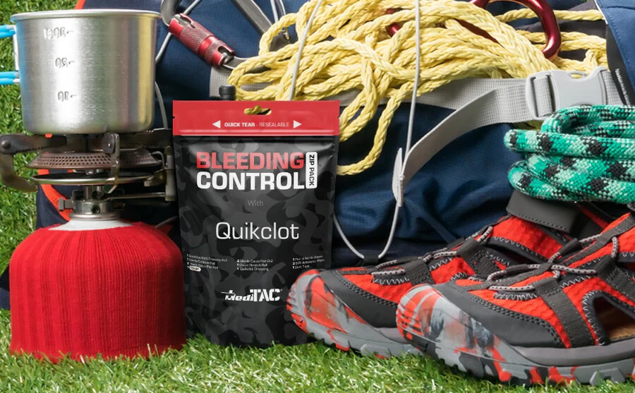MediTac Bleeding Control Zip Pack First Aid Emergency with QuikClot & Celox