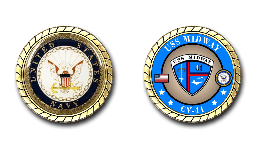 USS Midway CV-41 Challenge Coin US Navy Officially Licensed