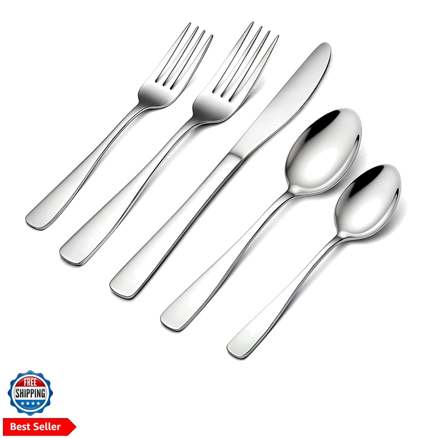 20 Piece Silverware Set - Stainless Steel Silverware Sets for 4 Include Spoon...