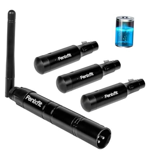 Wireless DMX512 Transmitter Receiver Rechargeable DMX Wireless 1 3 PCS Black