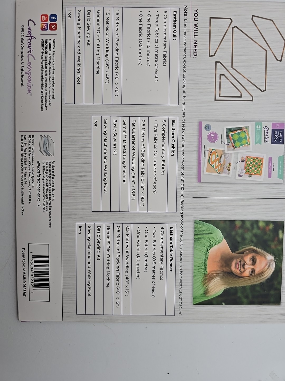"Build-A-Block"Eastham pattern & instruct. kit Jo Avery for Crafter's Companion