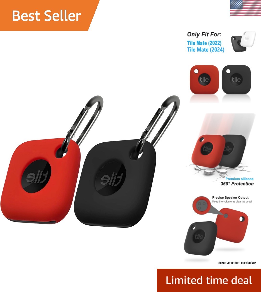 Soft Silicone Case for Tile Mate 2022 & 2024 - Lightweight and Shockproof 2 Pack
