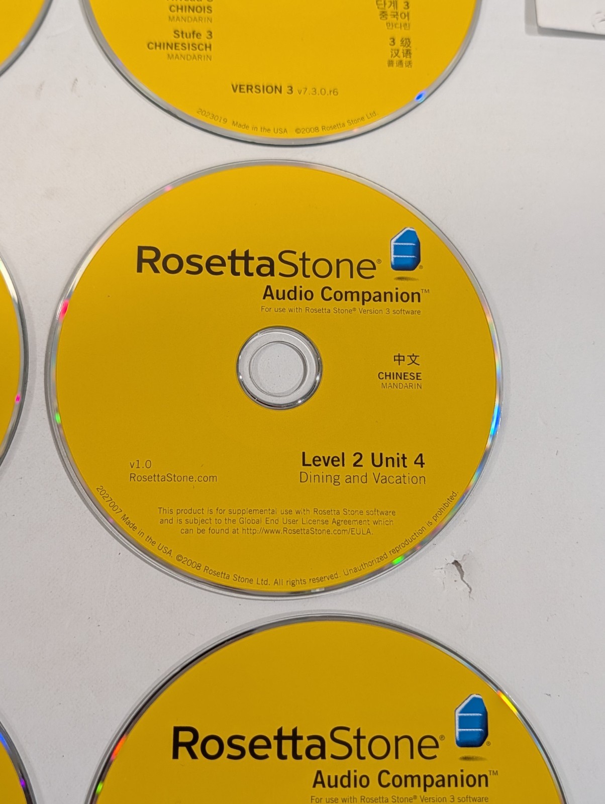 Mandarin Chinese Level 1 2 3 CD-ROM Software w Guide + Audio CDs | Rosetta Stone