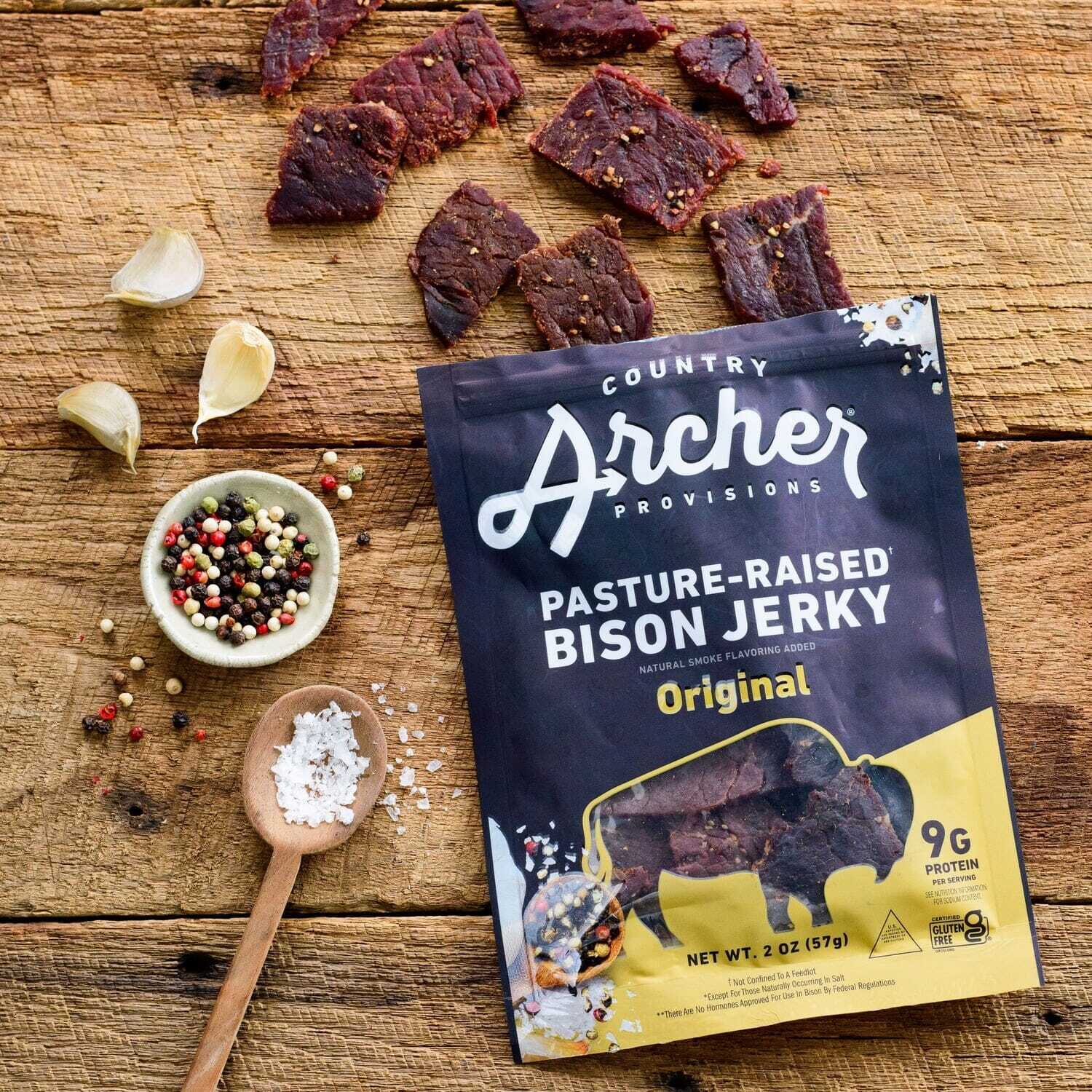 Country Archer Provisions Pasture-Raised Bison Original Jerky 2 oz