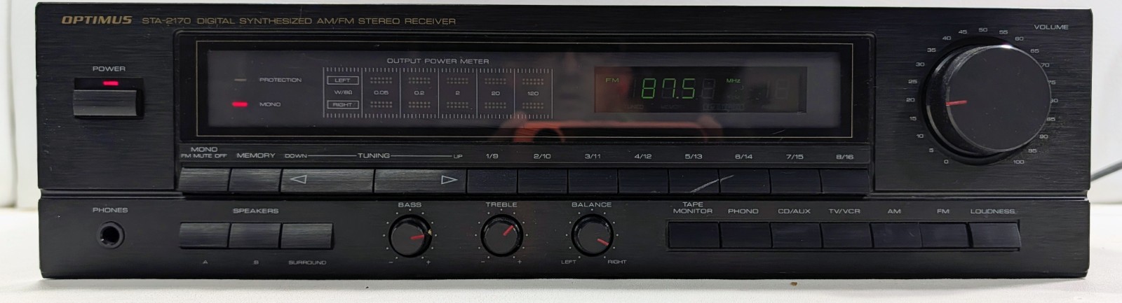 Vintage 1980s Optimus STA-2170 Synthesized 100W Stereo Receiver Phono - *READ*