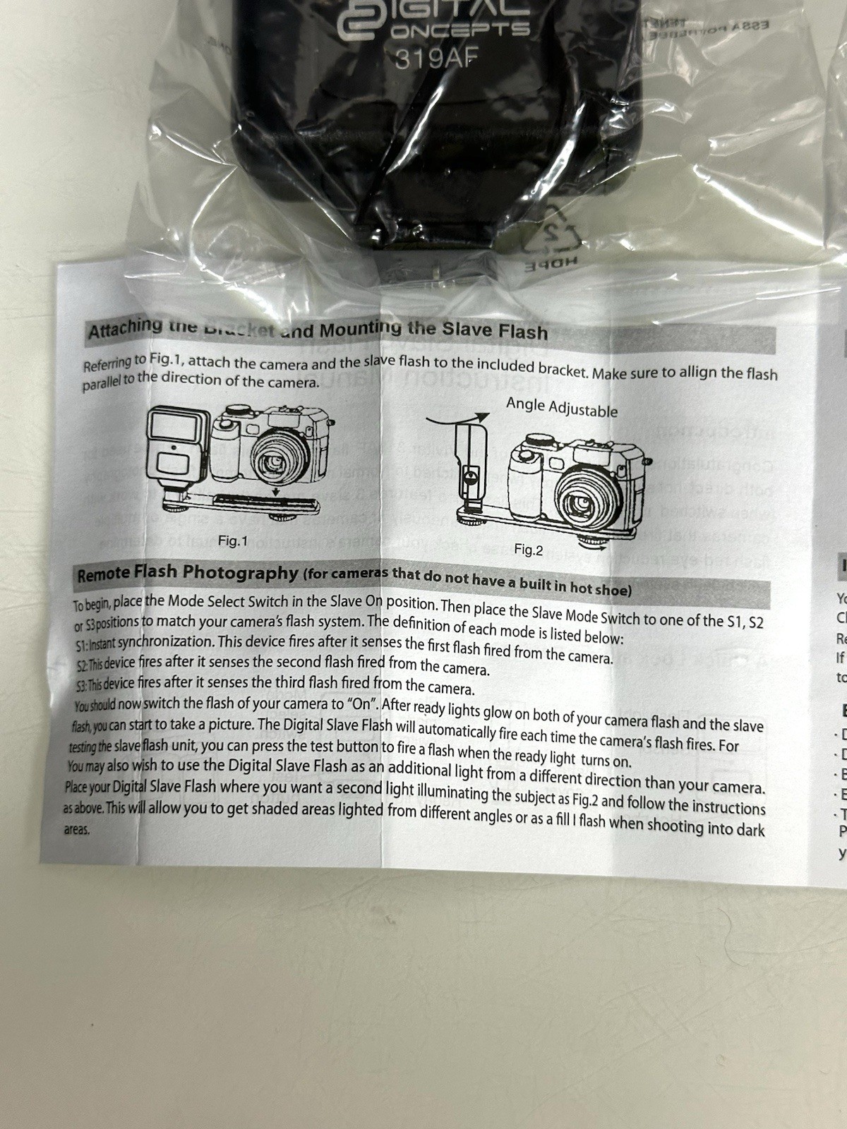 Digital Concepts Digital Slave Camera Flash 319AF New For Canon DSLR & Bracket