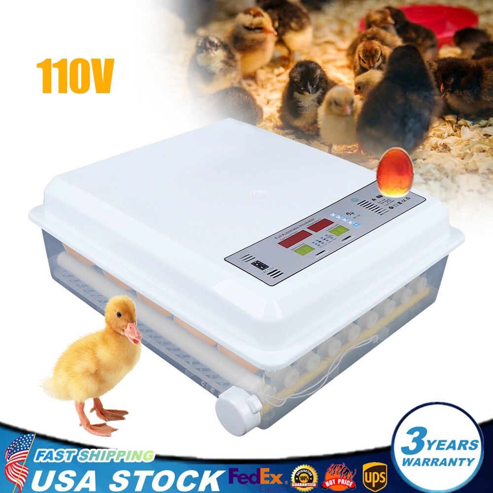 64 Eggs Incubator Digital Automatic Turning Hatcher Chicken Farm Hatching Eggs