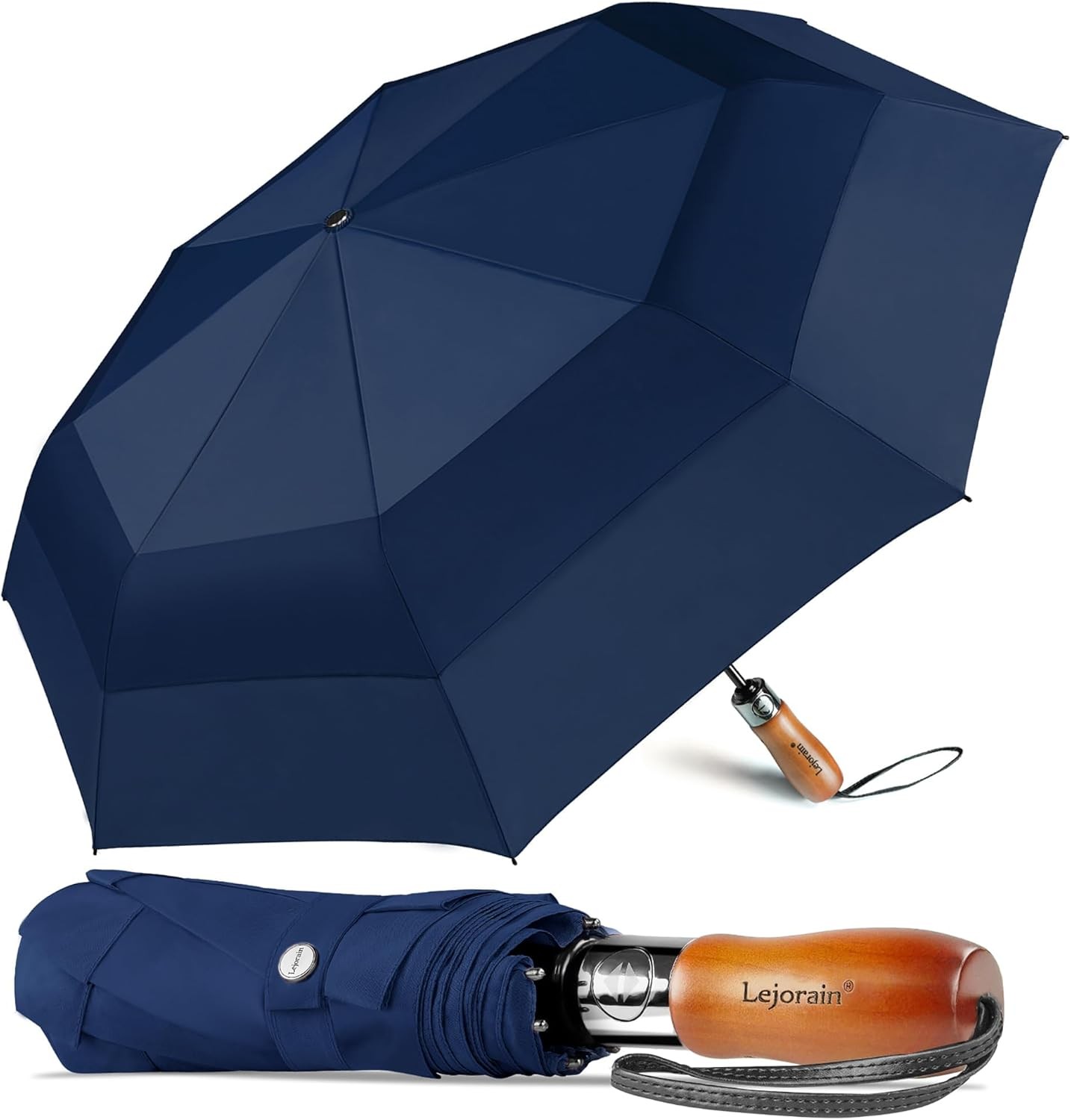 Large Compact Golf Umbrella - 54inch Oversized Auto Open Close Folding Golf U...