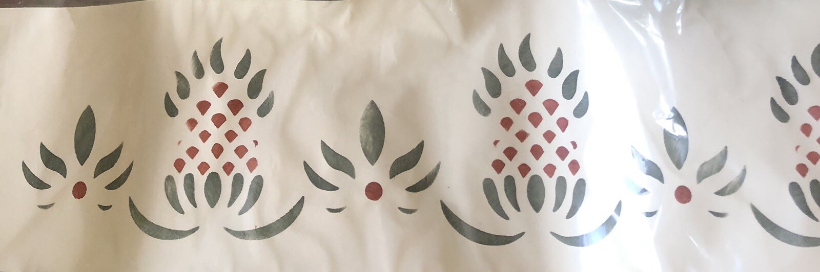 Gail Grisi 80’s Vintage Stencil Kit Pineapple & Flower 19.5” X 4”.