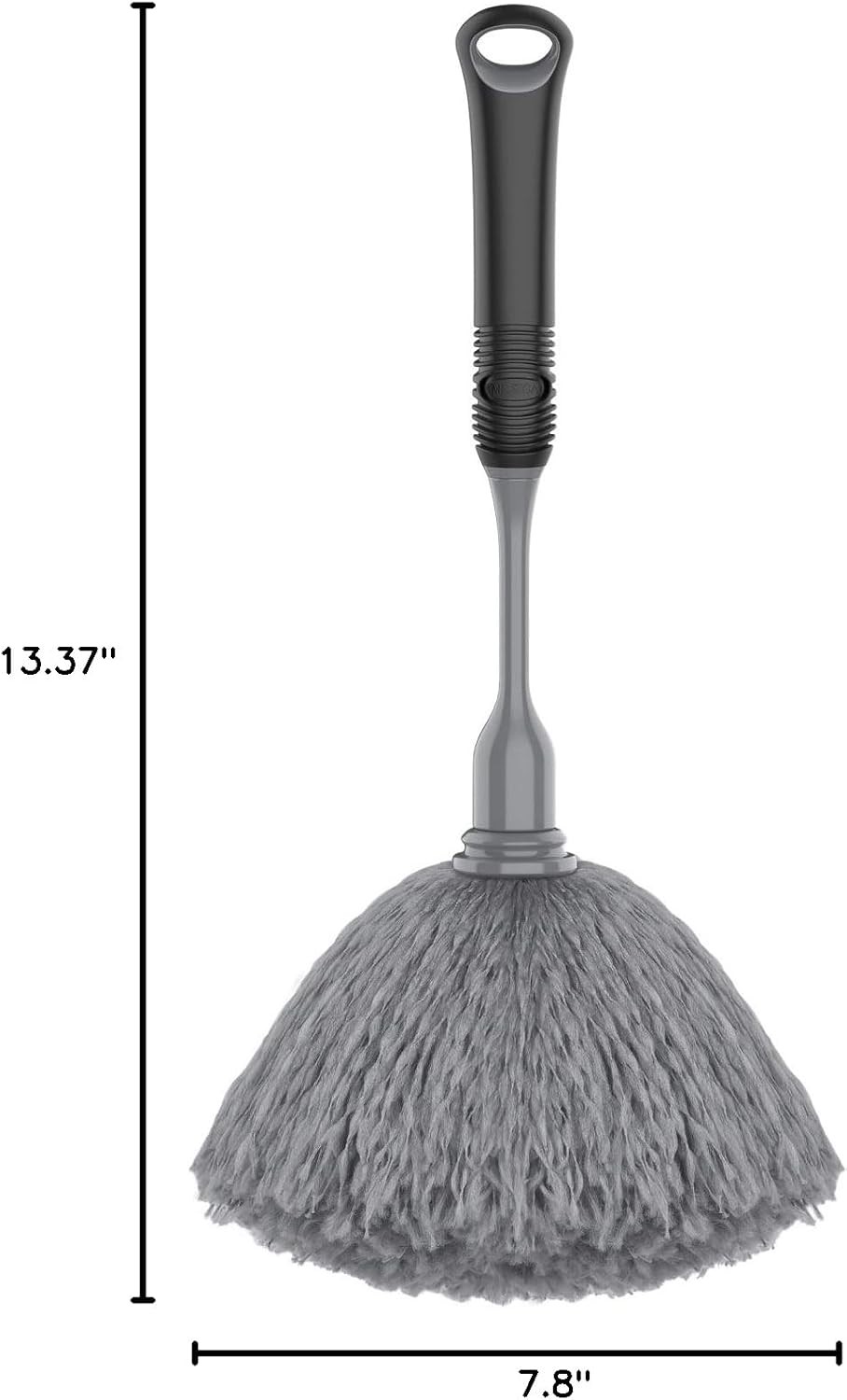 Microfiber Delicate Duster, Non-Slip Handle with Detachable Washable Head Gray