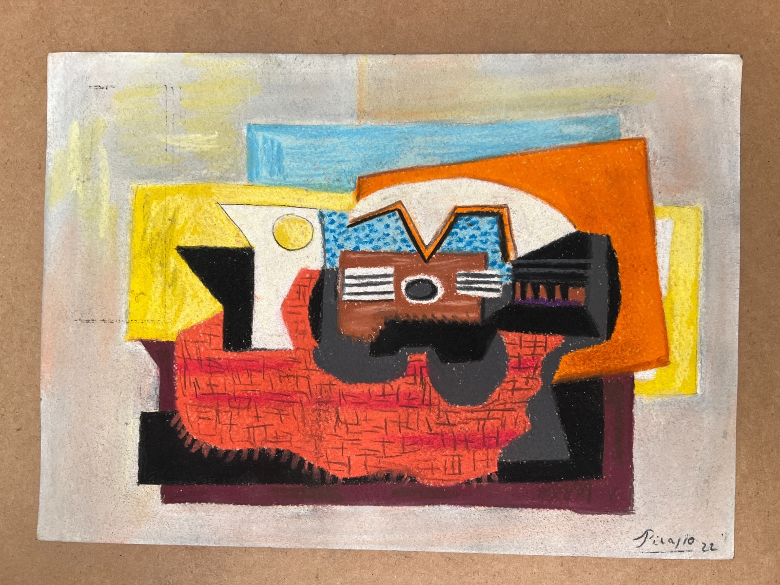 Pablo Picasso Drawing on paper (Handmade) signed and stamped mixed media.