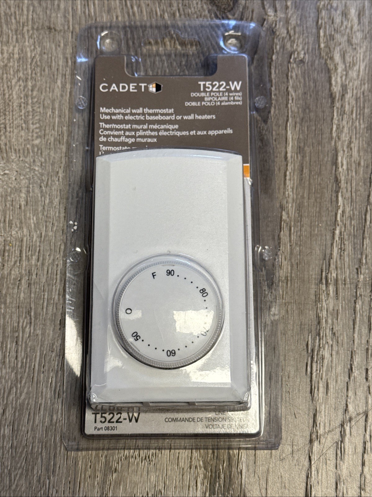 Cadet T522-w Wall Mounted Double-Pole Thermostat - White