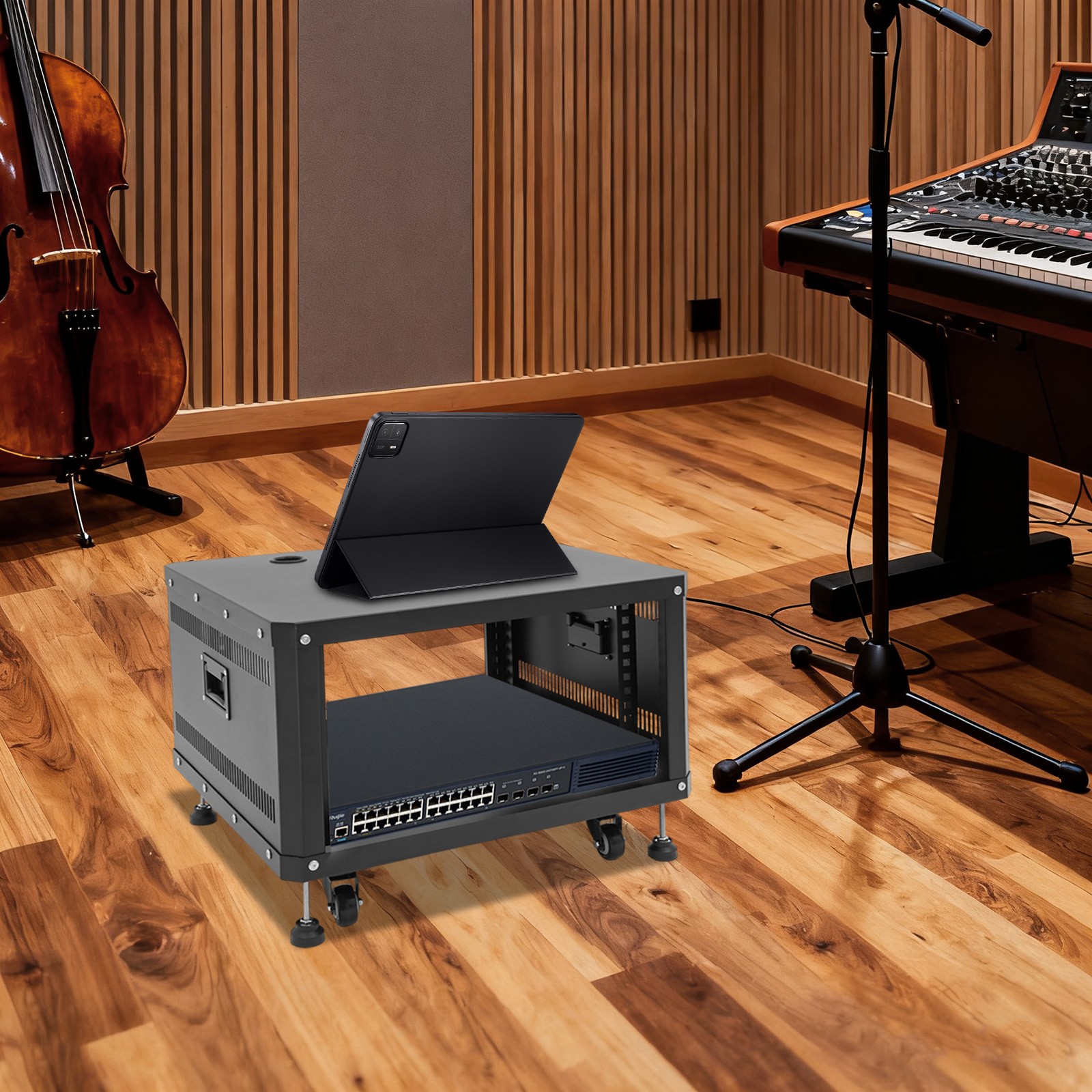 Audio Rack, Studio Rack with Wheels, Audio Rack with Wheels