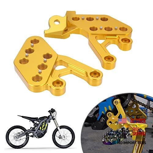 Foot Peg Brackets for Surron Light Bee,CNC Adjustable 7075 Aluminum gold