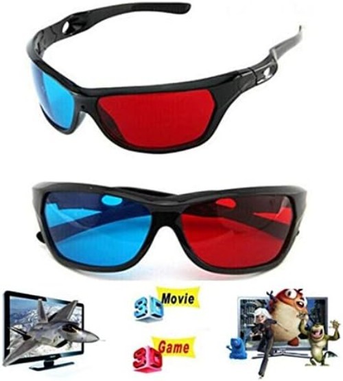 Lightweight Red and Blue 3D Glasses - Perfect for Anaglyph Movies & Videos