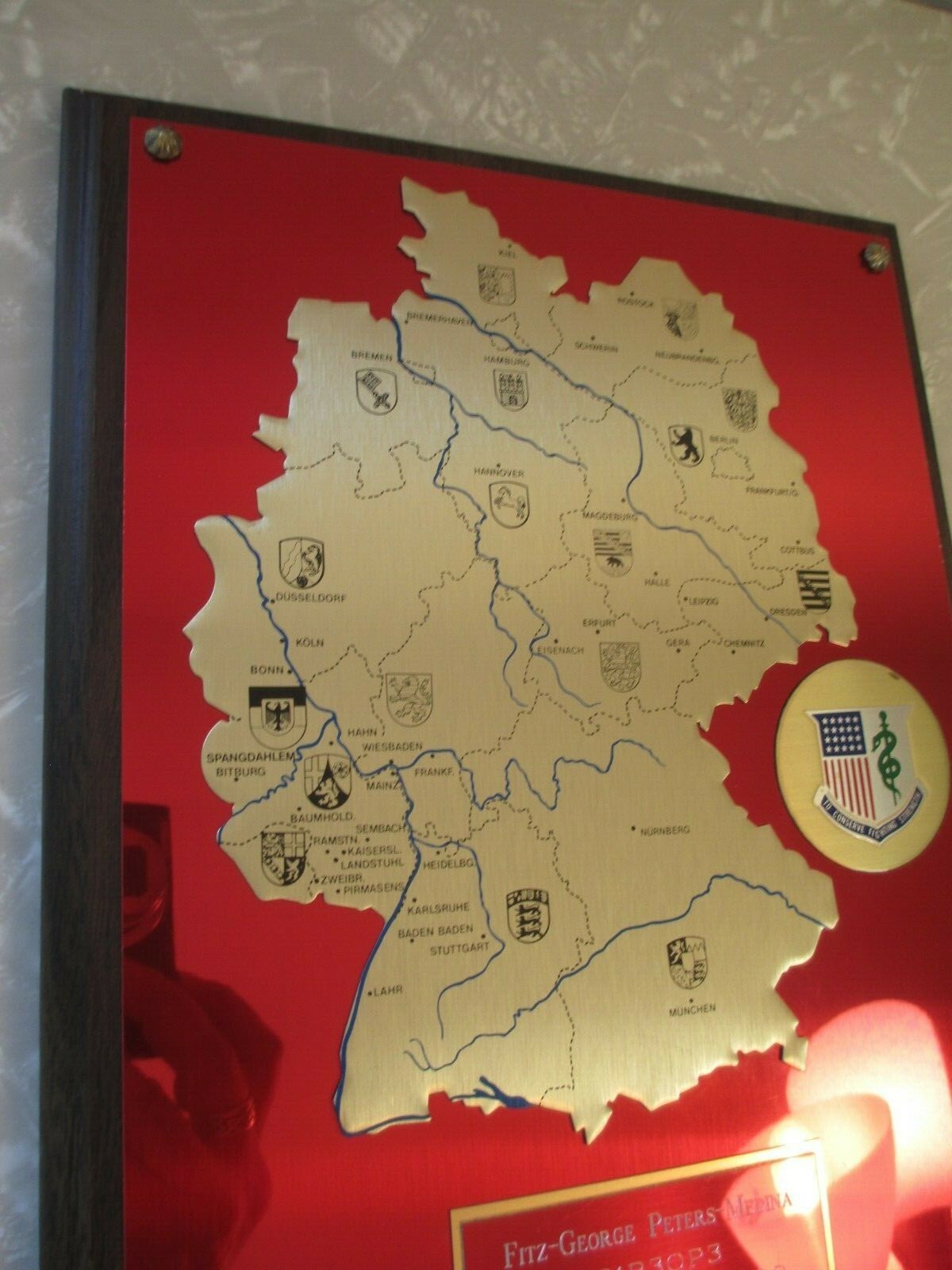 1997-98 US Army Mannheim (Germany) Health & Dental Clinic Plaque! German Base
