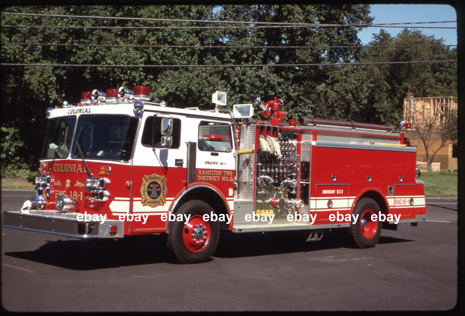 Hamilton Twp NJ Colonial FC E18-1 1985 Duplex 3D pumper Fire Apparatus Slide.