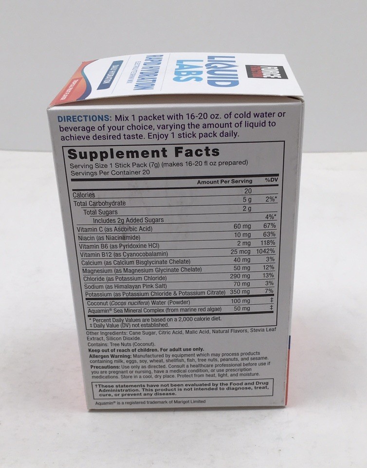 2X FORCE FACTOR RAPID HYDRATION TROPICAL FRUIT ELECTROLYTE PACKETS EXP 10/26