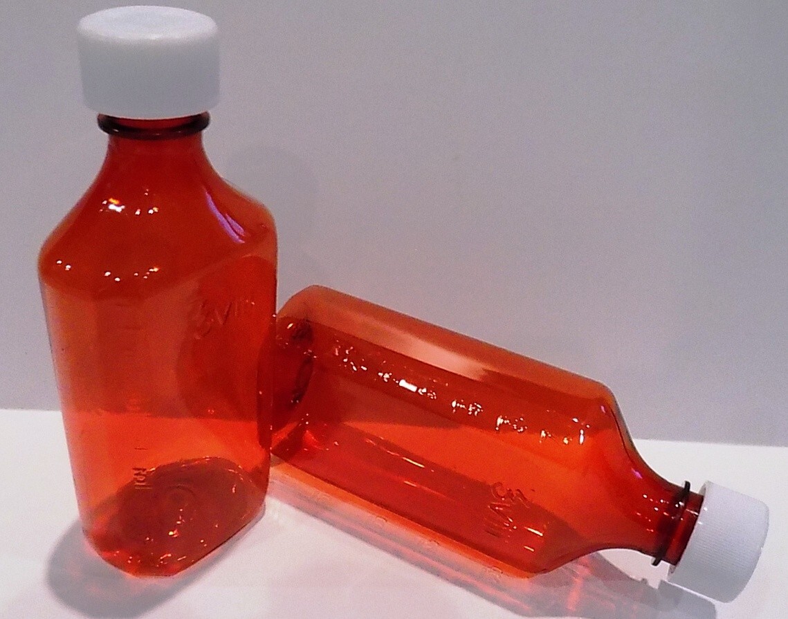 200 LOT Amber Graduated Oval Medicine Plastic Bottles/Caps 2 OZ FREE CANADA SHIP