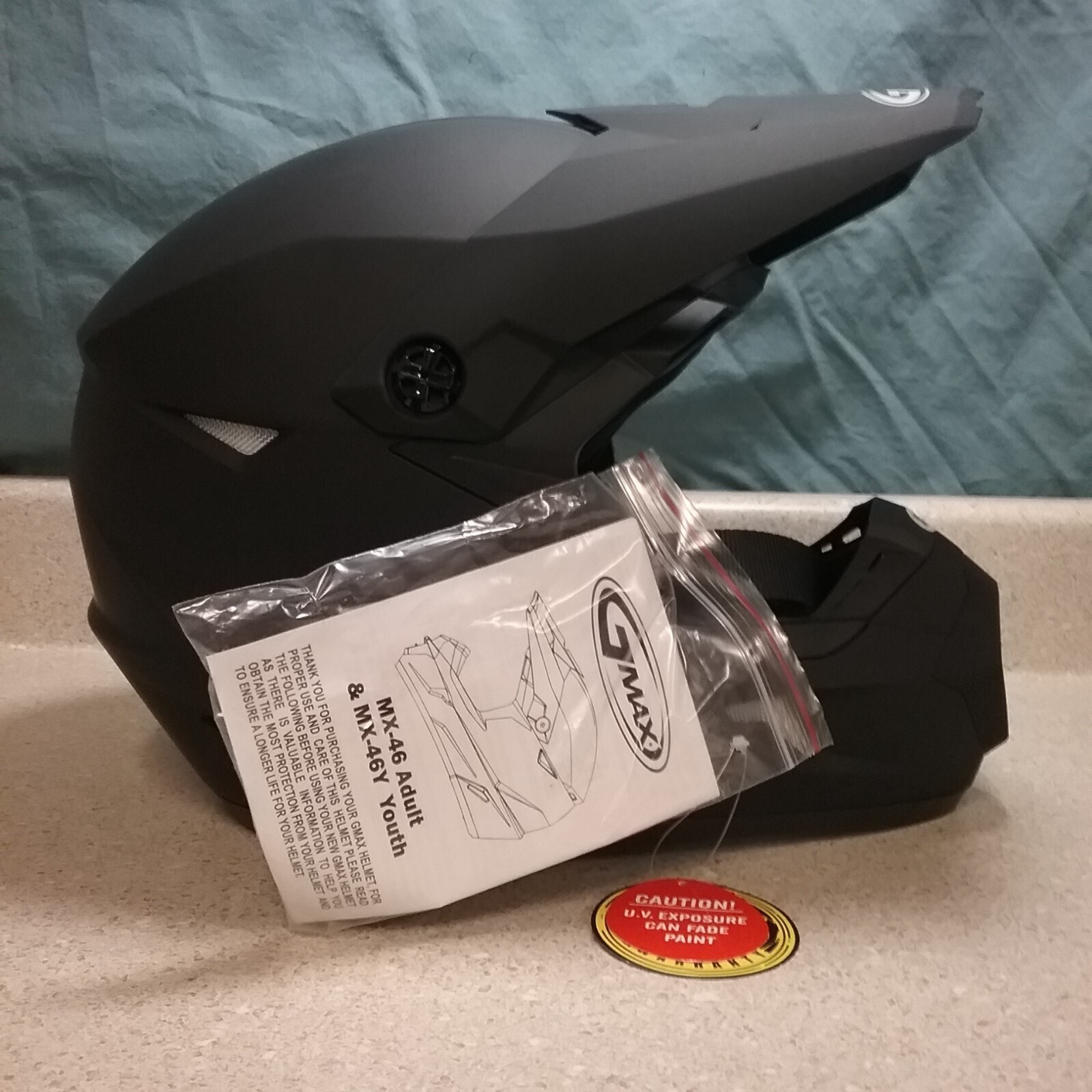 NEW GMAX MX-46/MX-46Y OFF ROAD HELMET - MATTE BLACK - XS