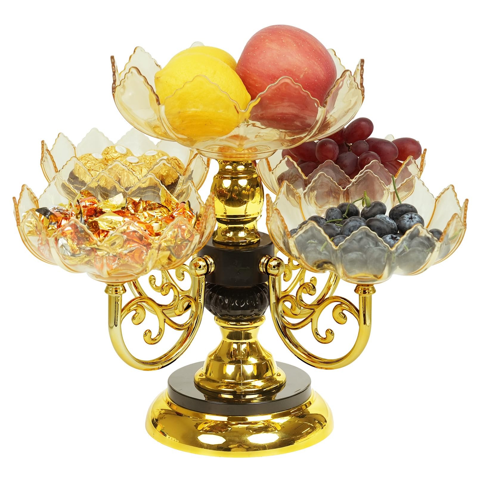 Multi-layer Fruit Tray Rotatable Candy Tray Plastic Fruit Rack Snack Display ...