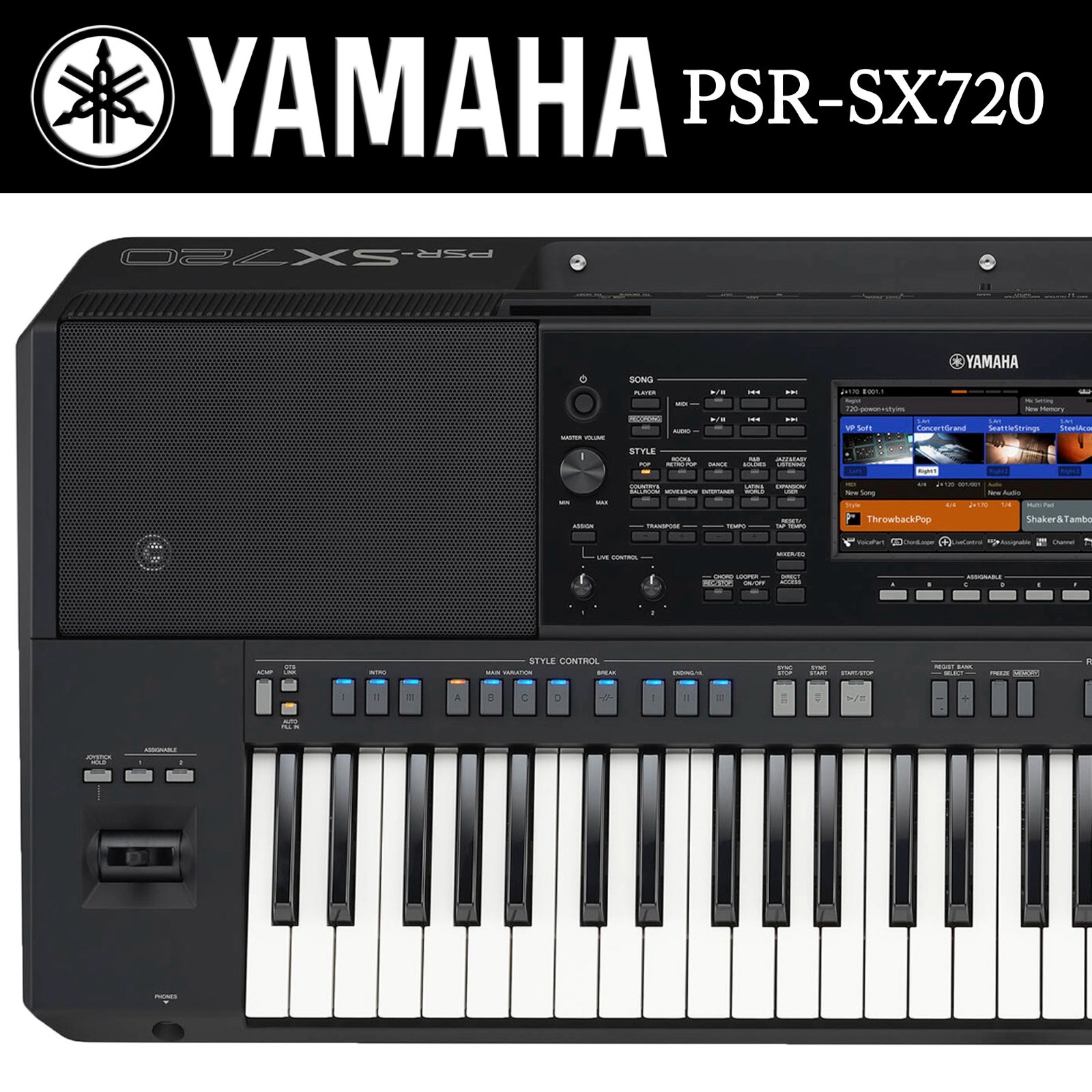 Yamaha PSR-SX720 61-Key Mid-Level Arranger Keyboard PSRSX720