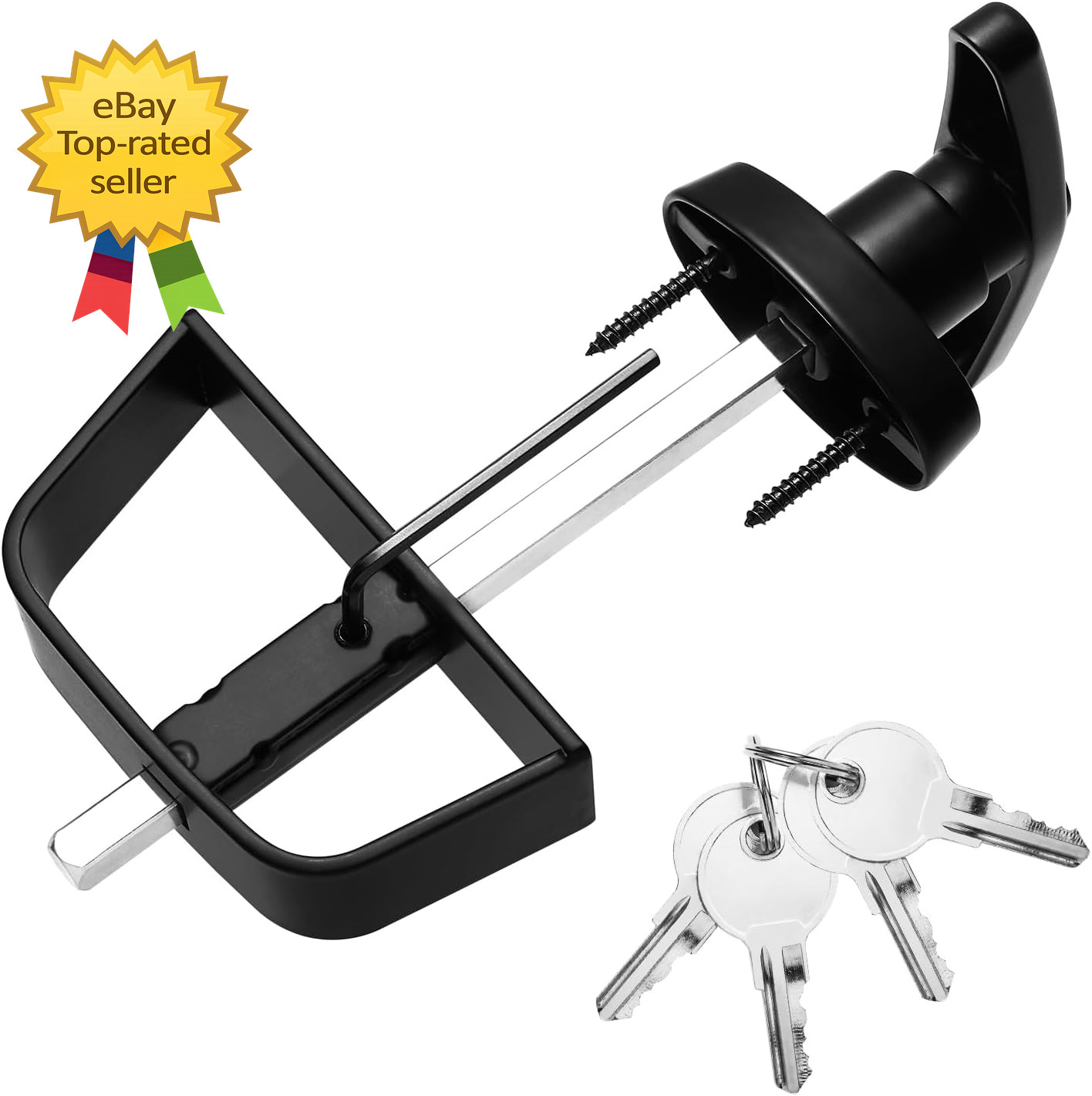 Shed Door T Handle Lock Kit with 4 Keys Storage Barn Coop Camper Latch Set Pro