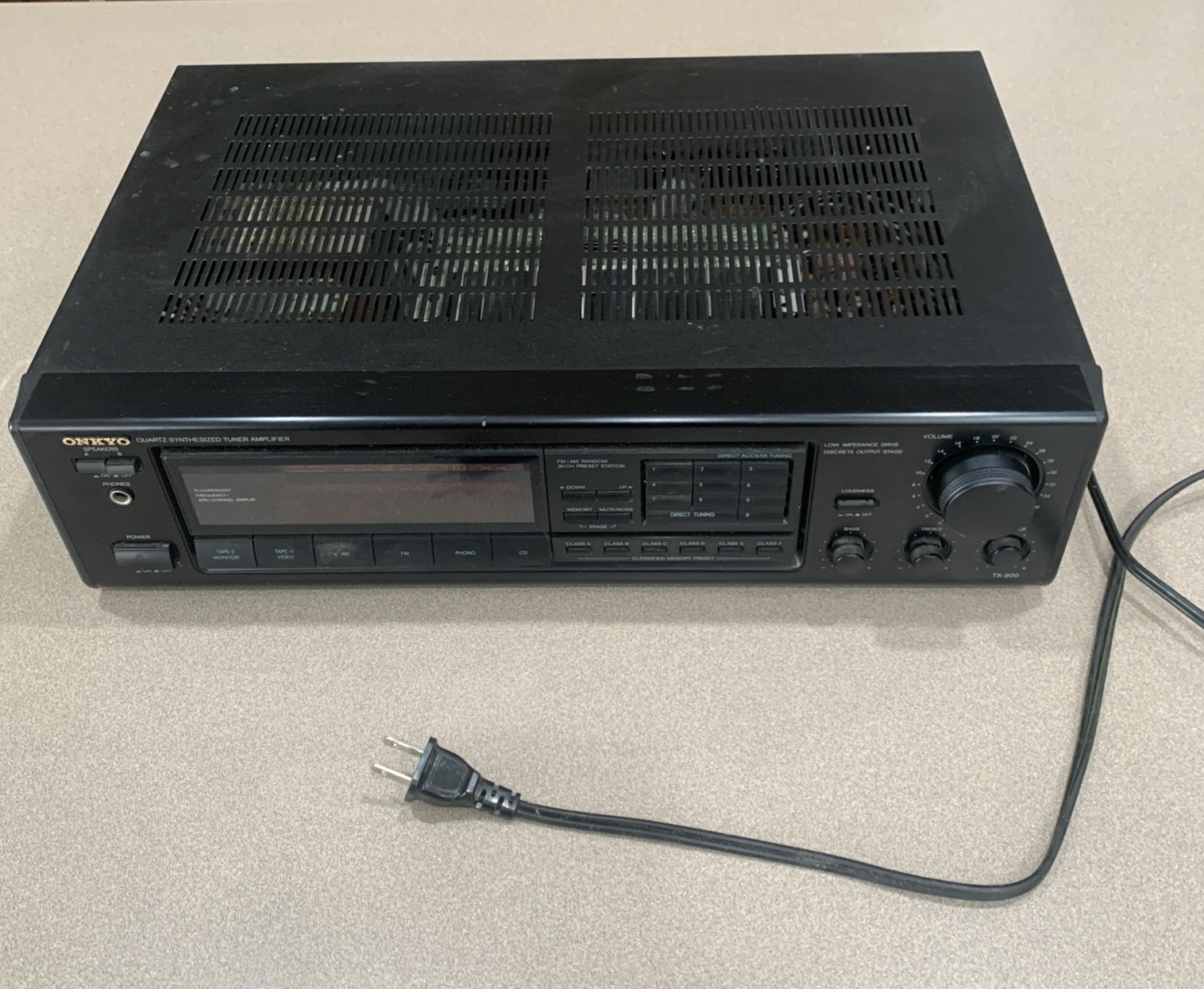 onkyo quartz synthesized tuner amplifier MODEL NO. TX-900
