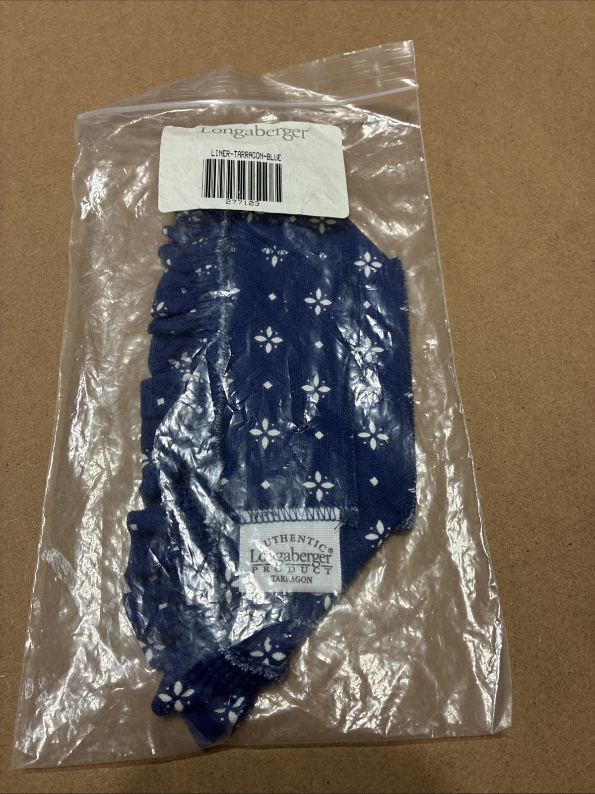 Longaberger Tarragon Basket Liner:  Blue #277103