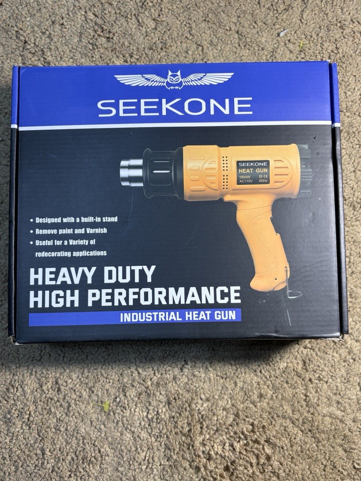 SEEKONE Heat Gun 1800W Heavy Duty Hot Air Tool 110V with Nozzle Industrial