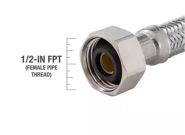 Proline 3/8 in. Compression x 1/2 in. FIP x 20 in. Stainless Steel Faucet Supply