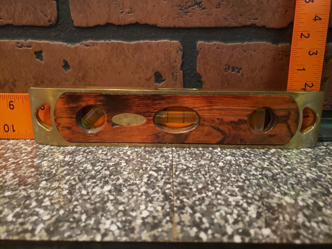 GENUINE Sheffield Mahogany/Brass 9" Magnetic 3 Vial Machinists Level USA Vintage