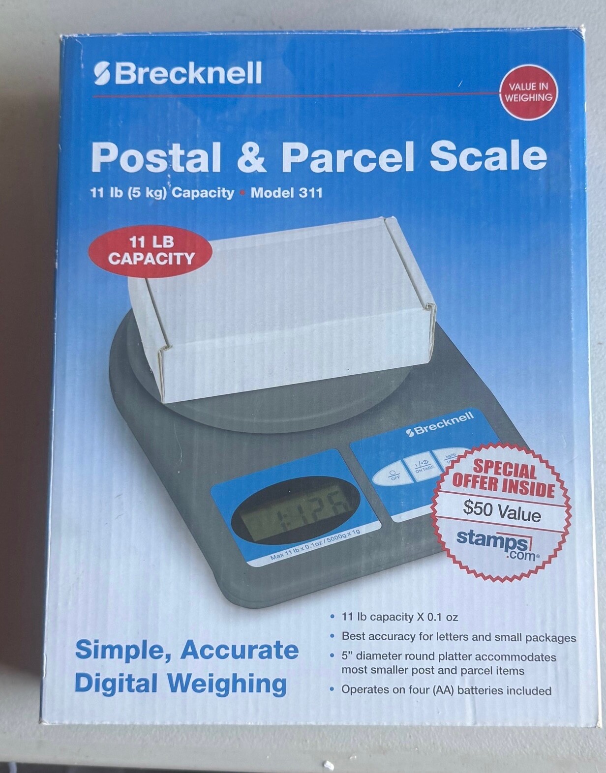 Brecknell Model 311 / 11 Lb. Postal/shipping Scale, Round Platform, 6" Dia 311